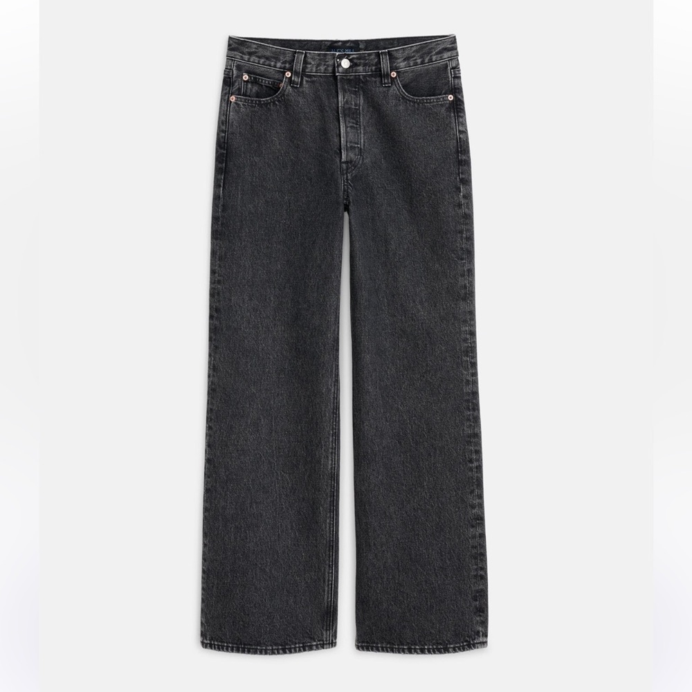 Alex Mill Alek‎ Seattle Black wash cotton Wide leg Jeans size 32 NWT